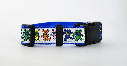 1" Blue Dancing Bears Dog Collar, Leash, or Harness image 1