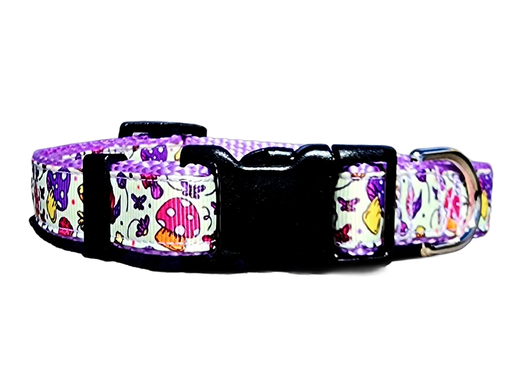 3/4" Purple Mushroom Dog Collar or Leash