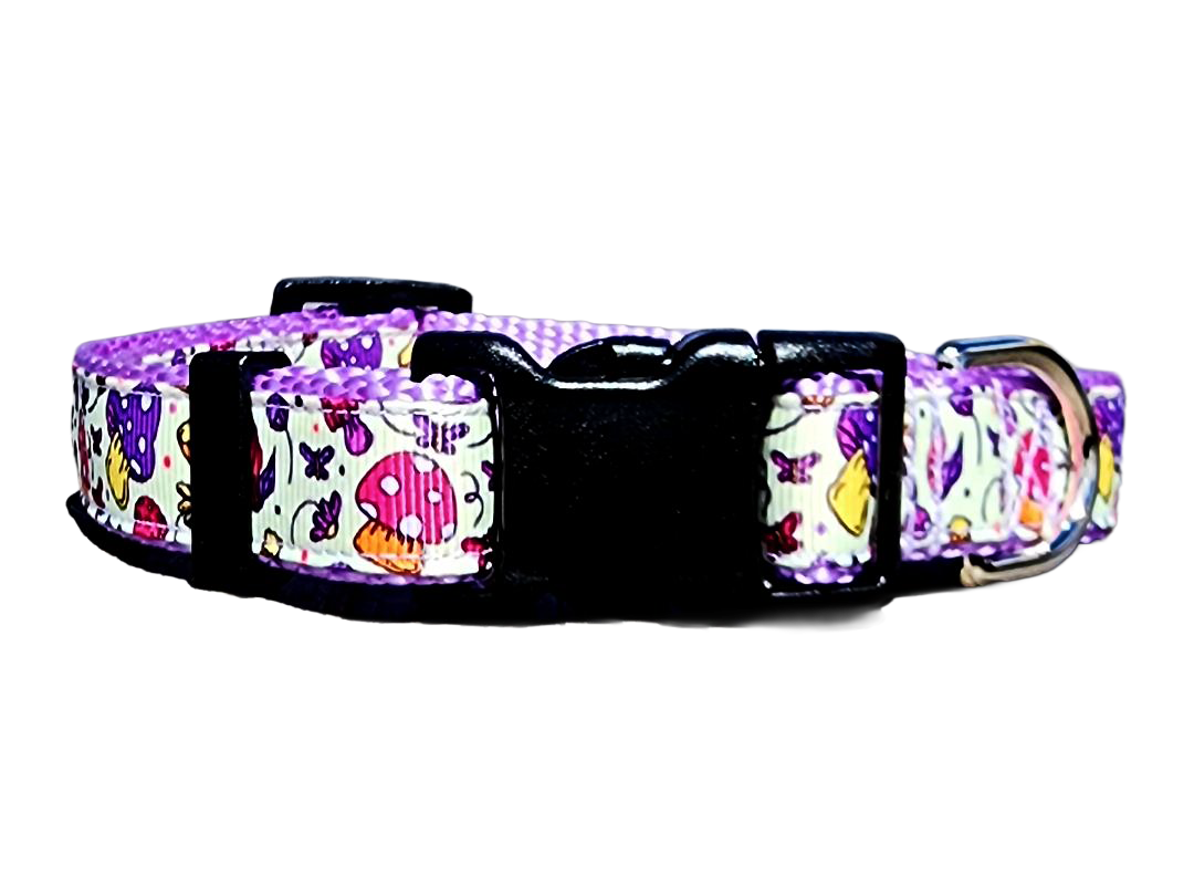 3/4" Purple Mushroom Dog Collar or Leash