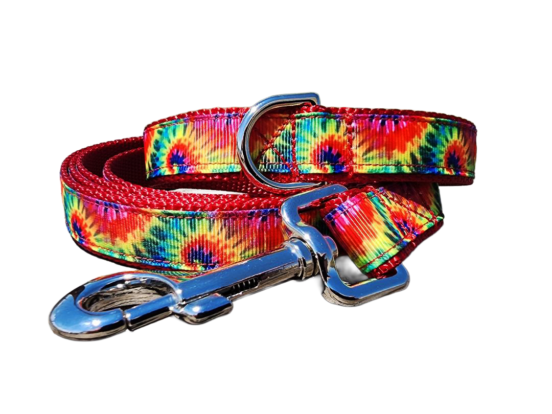 3/4" Red Tie-Dye Dog Collar or Leash