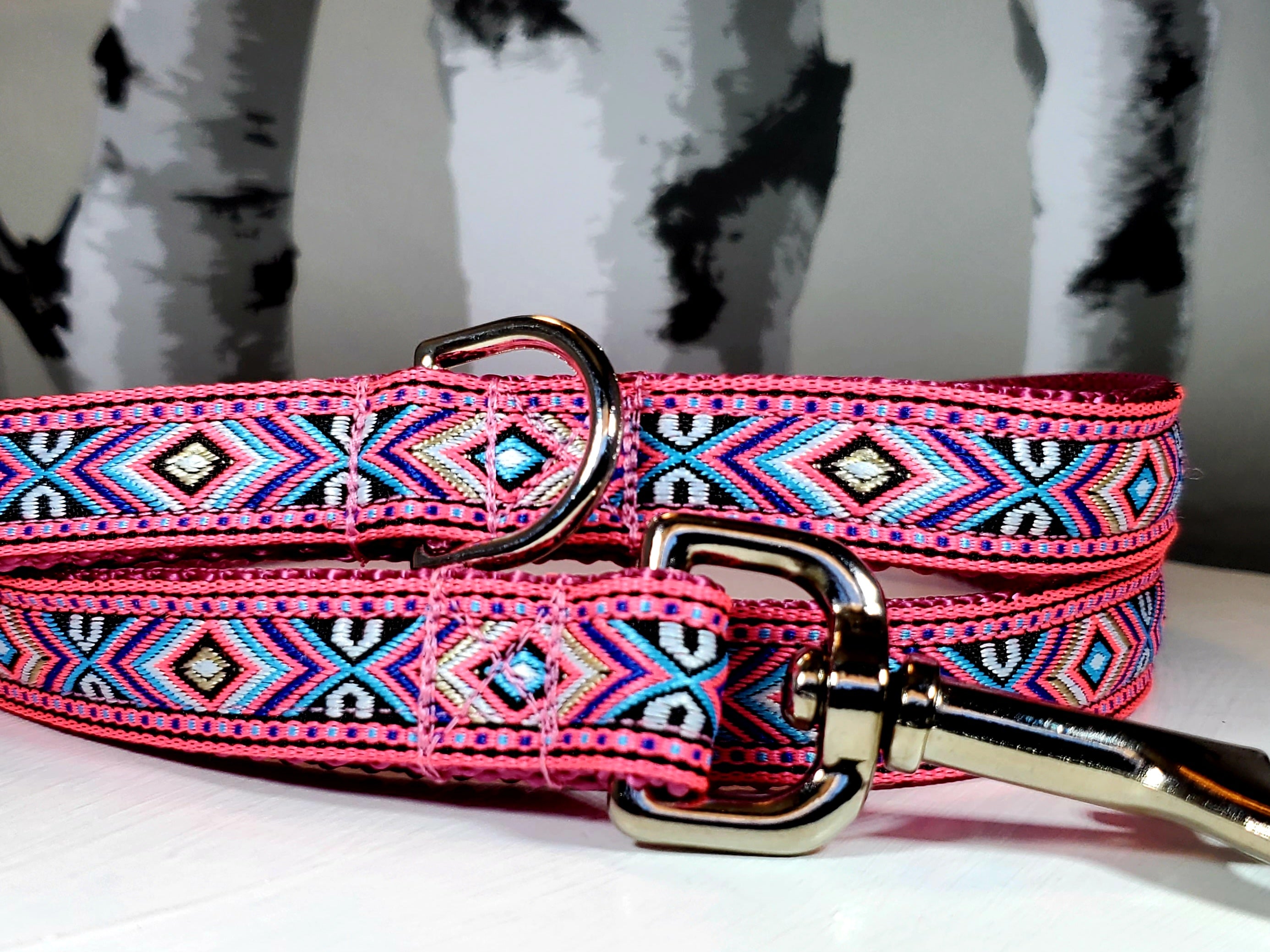 3/4" Pink Southwest Dog Collar, Leash, or Harness image 2
