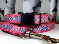 3/4" Pink Southwest Dog Collar, Leash, or Harness image 0