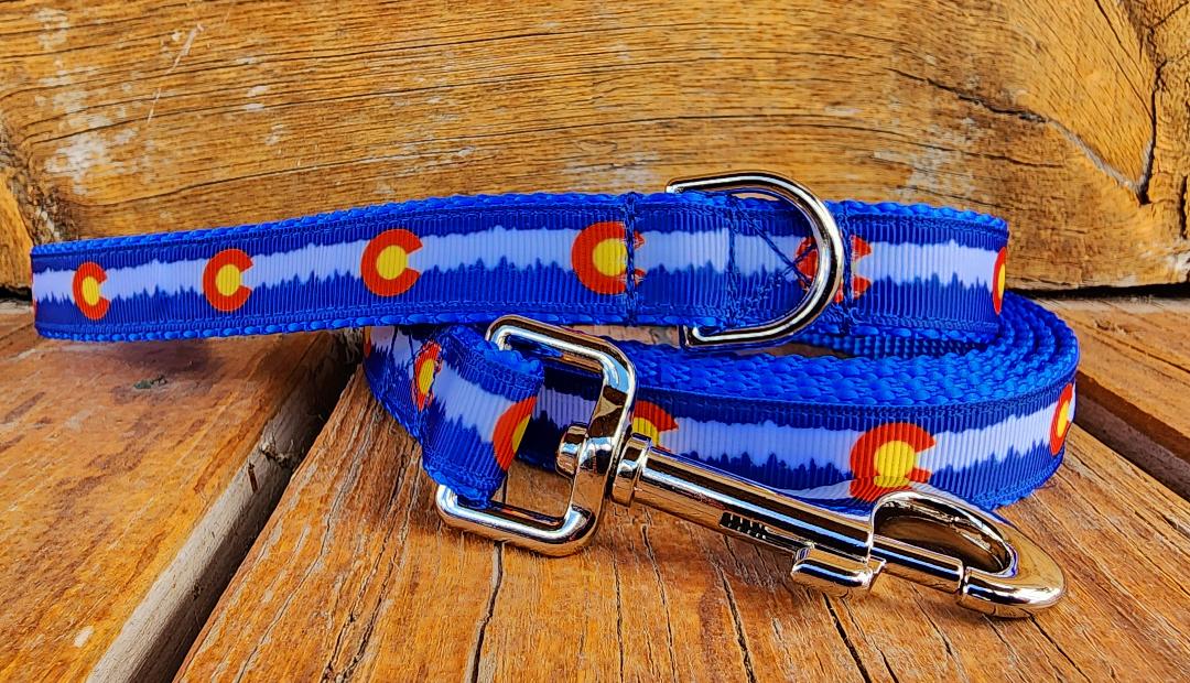 3/4" Blue Colorado Dog Collar, Leash, Martingale, or Harness image 2