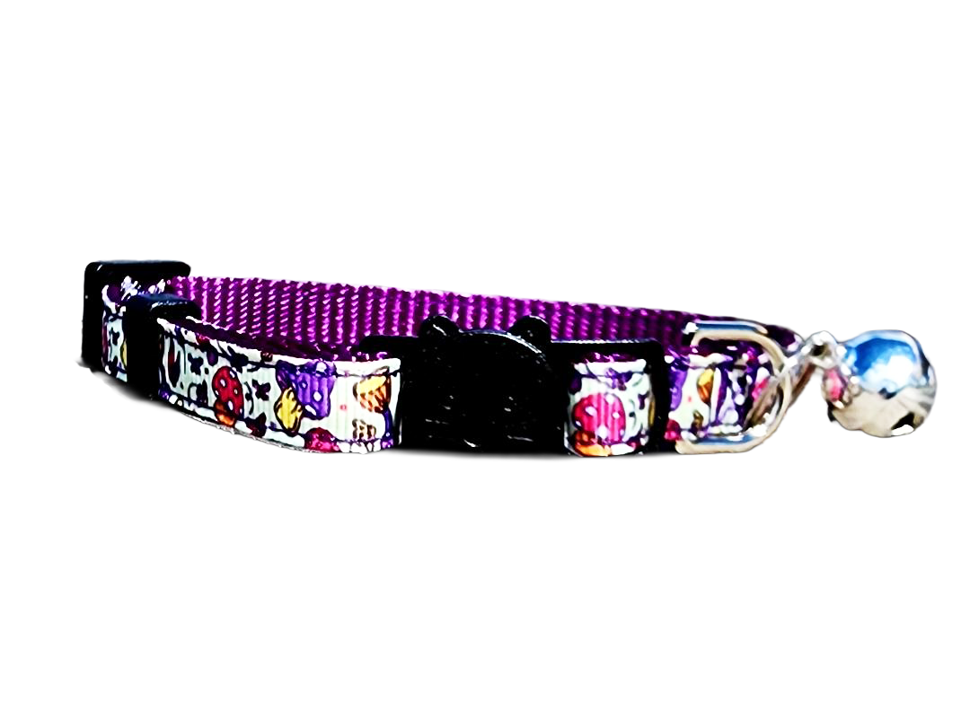 Purple Mushroom Cat Collar