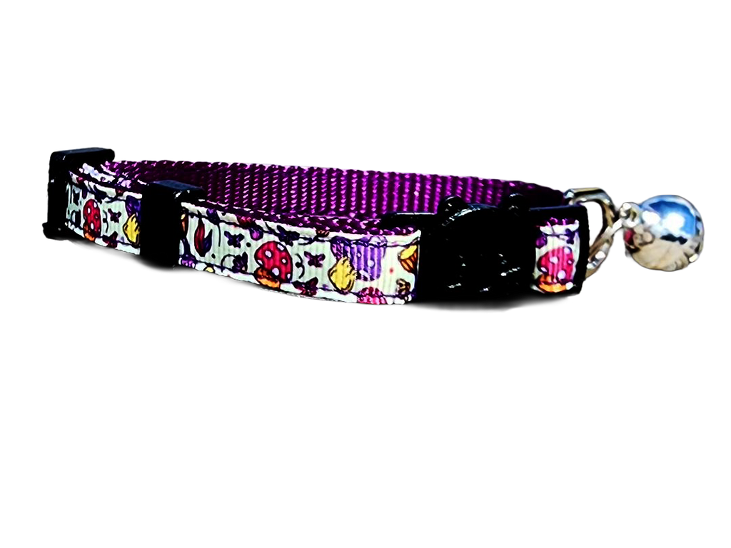 Purple Mushroom Cat Collar