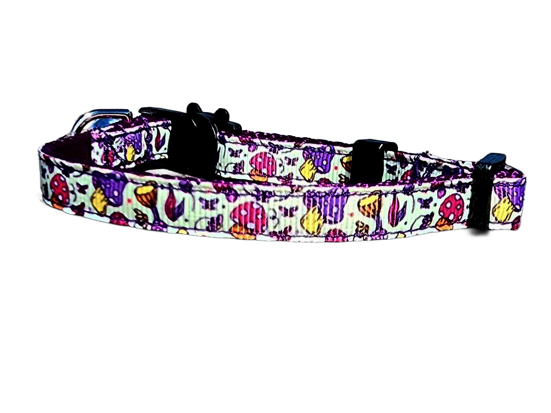 Purple Mushroom Cat Collar