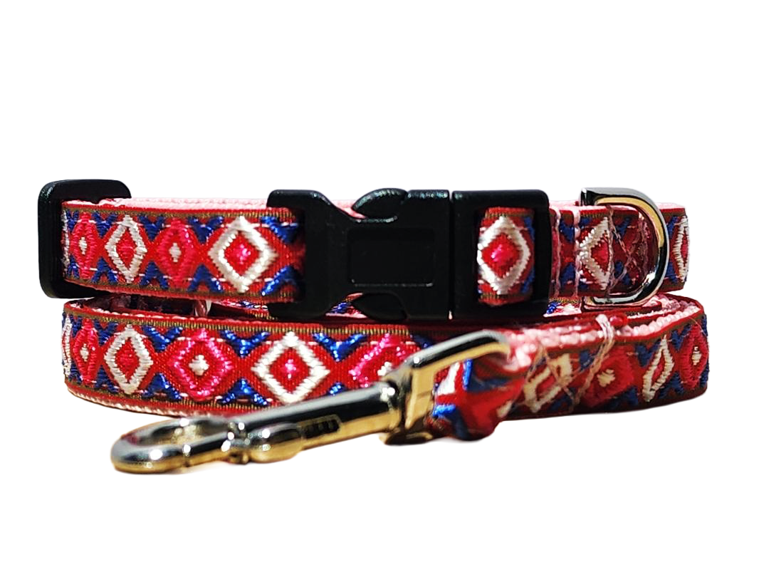 1/2" Pink Southwest Dog Collar or Leash