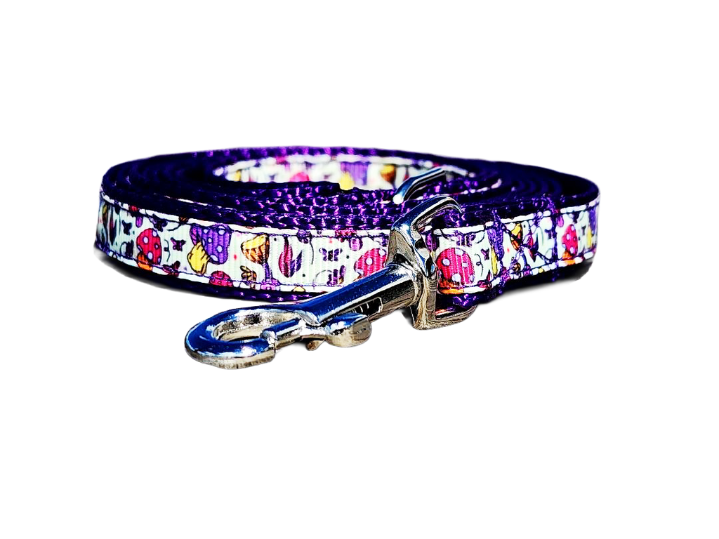 1/2" Purple Mushroom Dog Collar or Leash