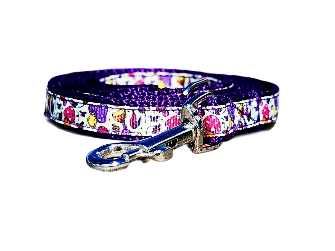 1/2" Purple Mushroom Dog Collar or Leash