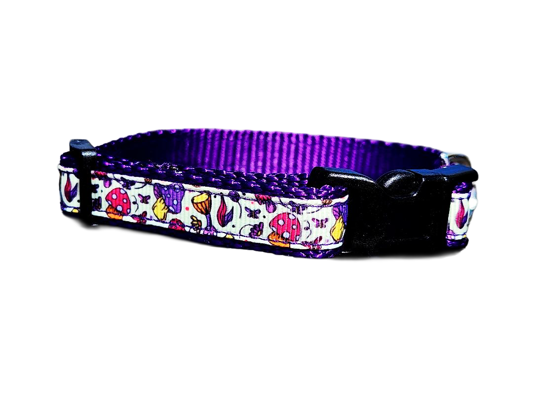 1/2" Purple Mushroom Dog Collar or Leash