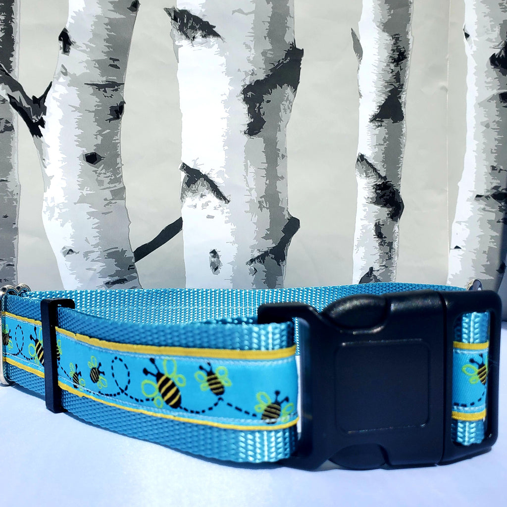 1.5" Blue Bumblebee Dog Collar image 3