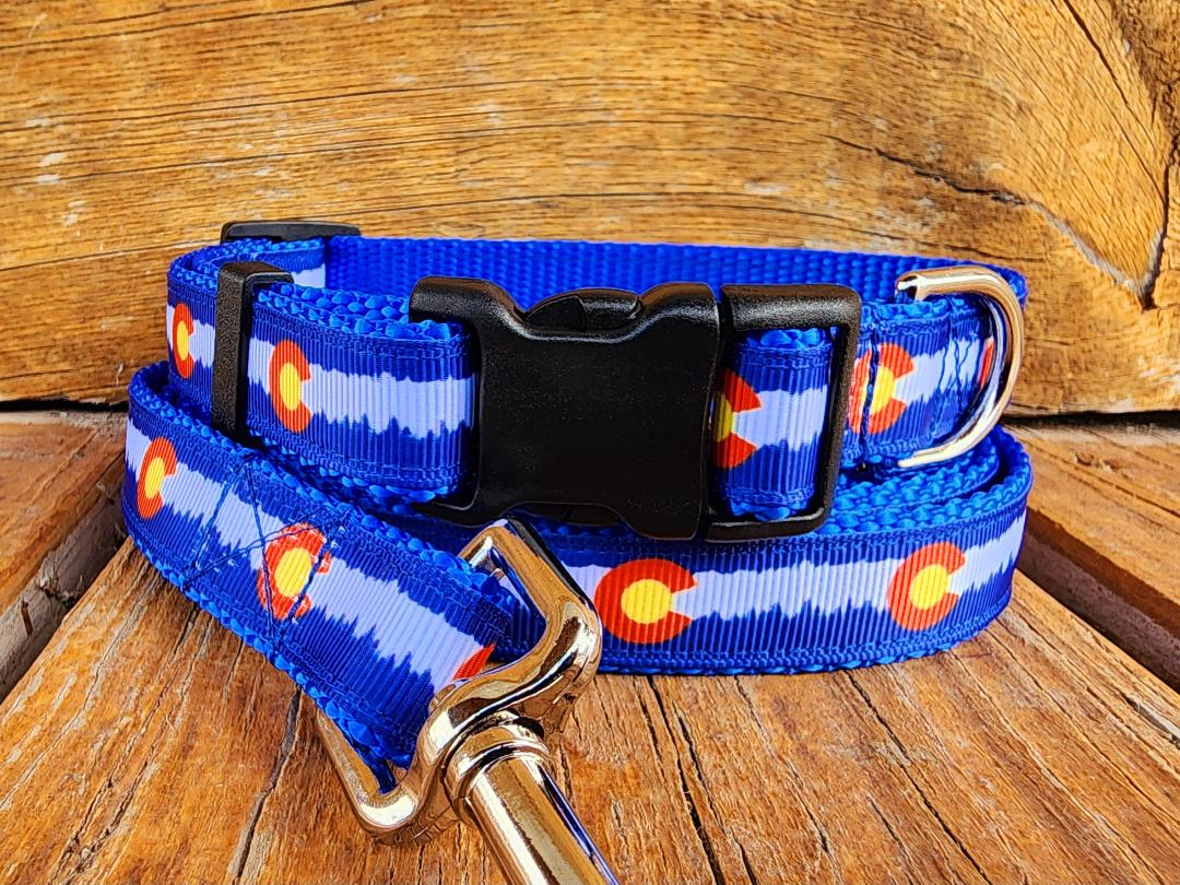 3/4" Blue Colorado Dog Collar, Leash, Martingale, or Harness image 0