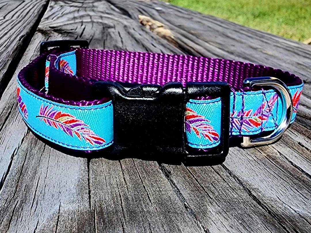 3/4" Southwest Feather Dog Collar, Leash, or Martingale image 4