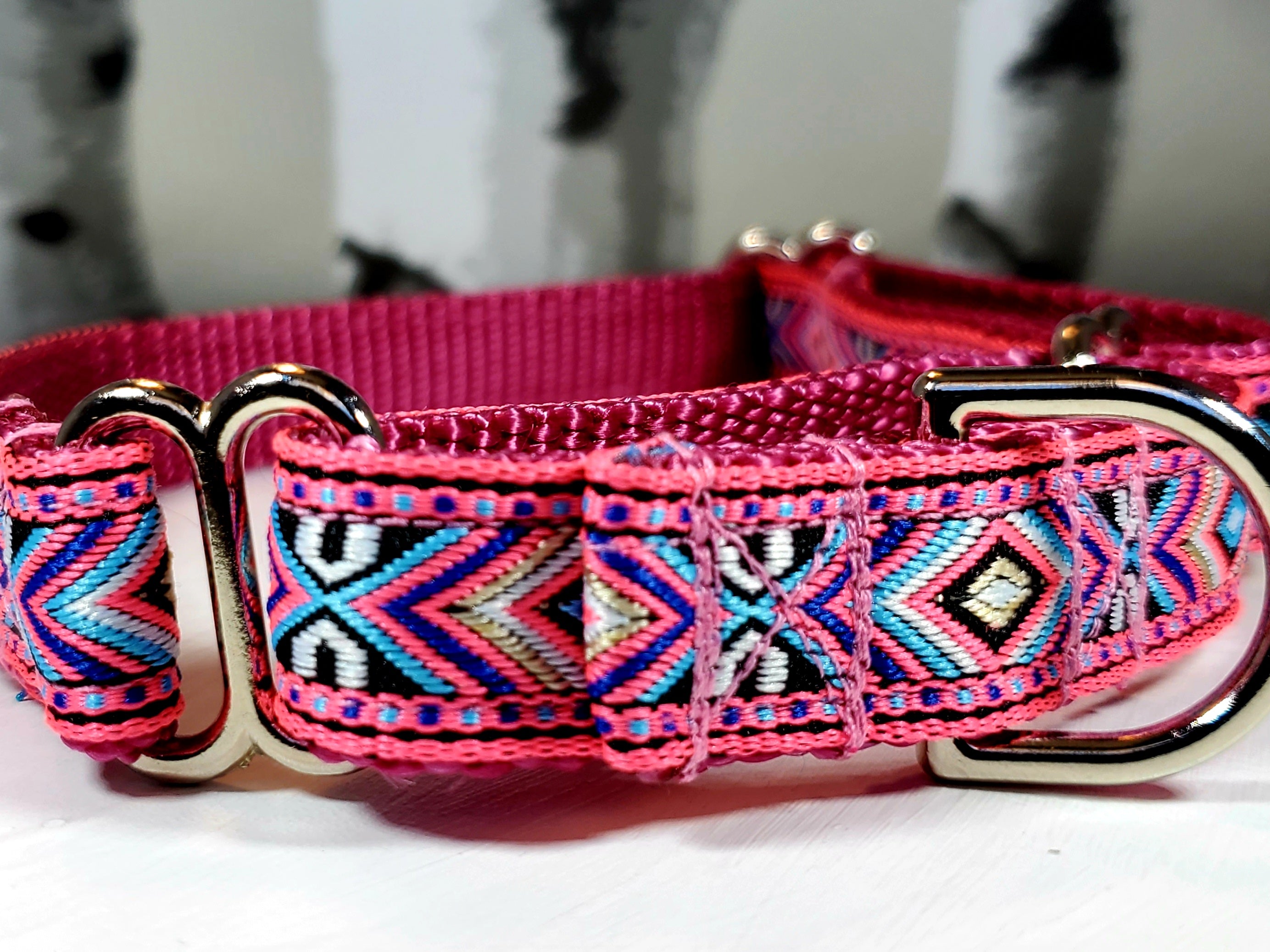 3/4" Pink Southwest Dog Collar, Leash, or Harness image 1