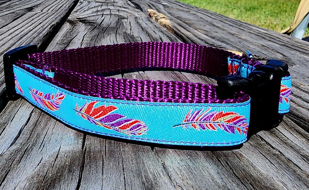 3/4" Southwest Feather Dog Collar, Leash, or Martingale image 3