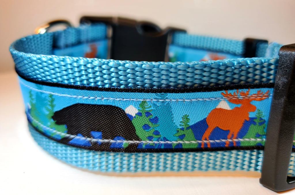 1.5" Bear and Moose Dog Collar image 0