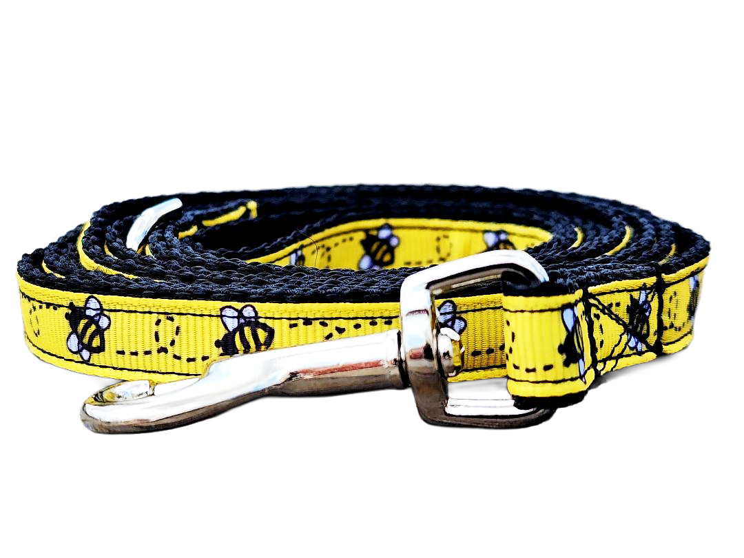 1/2" Black Bee Dog Collar or Leash