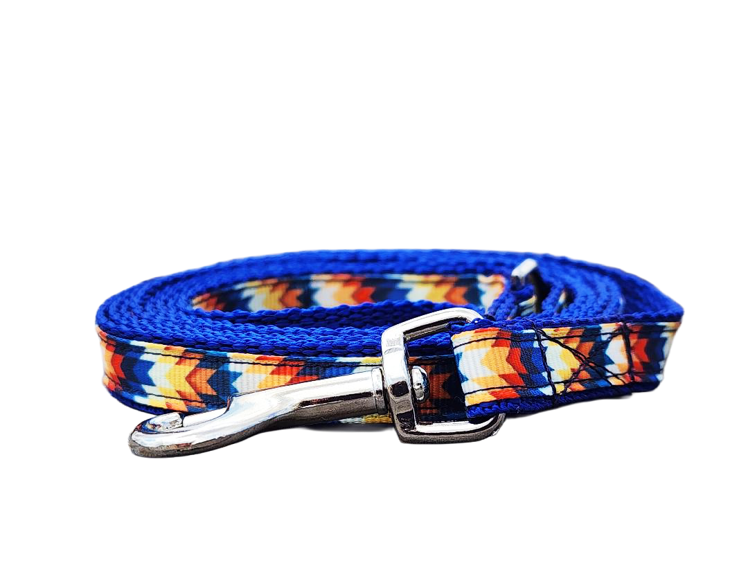 1/2" Blue Southwestern Dog Collar or Leash