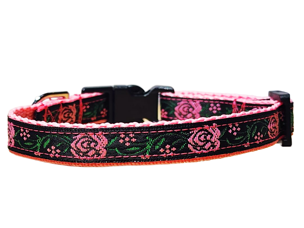 1/2" Pink Rose Dog Collar or Leash