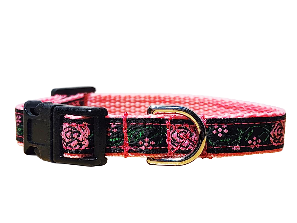 1/2" Pink Rose Dog Collar or Leash