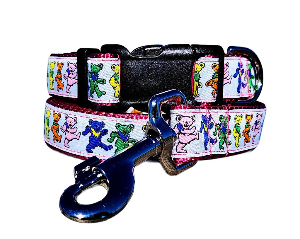 Pink Dancing Bears Dog Collar or Leash
