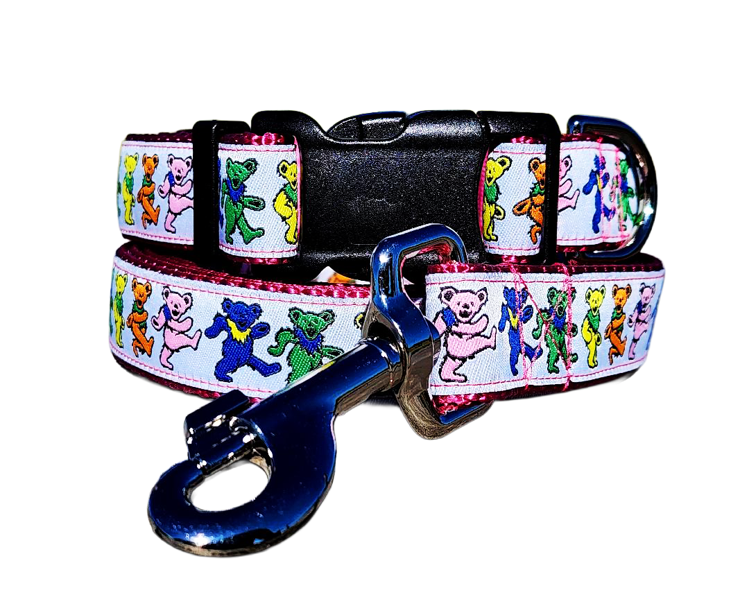 Pink Dancing Bears Dog Collar or Leash