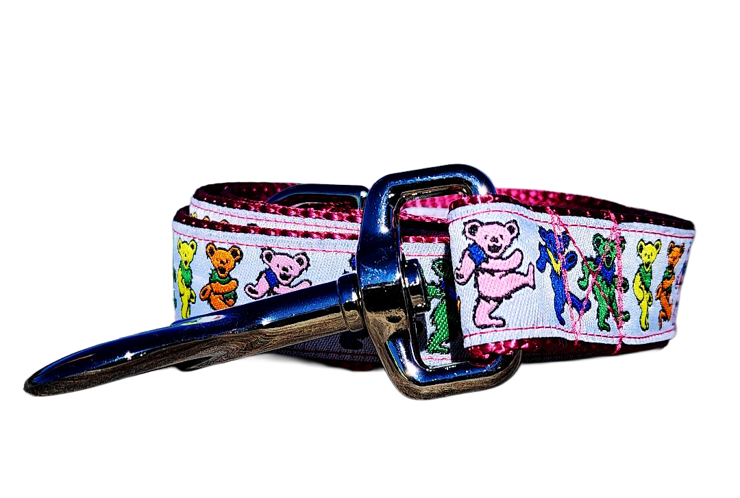 Pink Dancing Bears Dog Collar or Leash