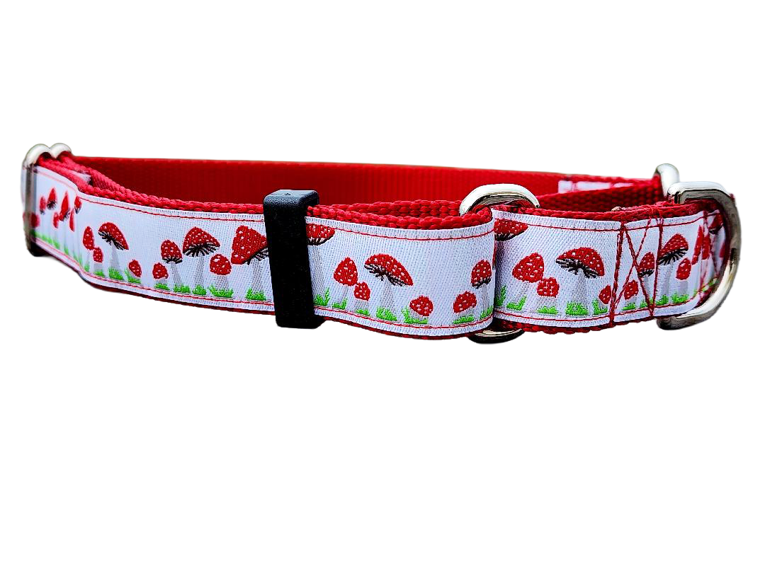 1" Red Mushroom Martingale Collar