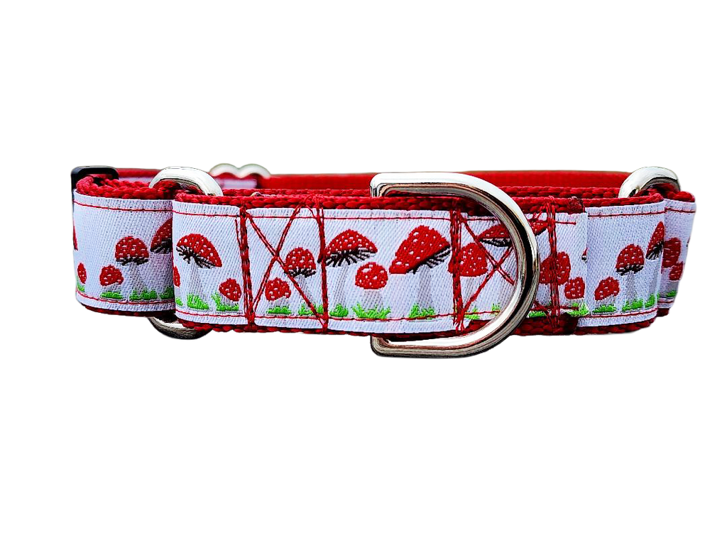 1" Red Mushroom Martingale Collar